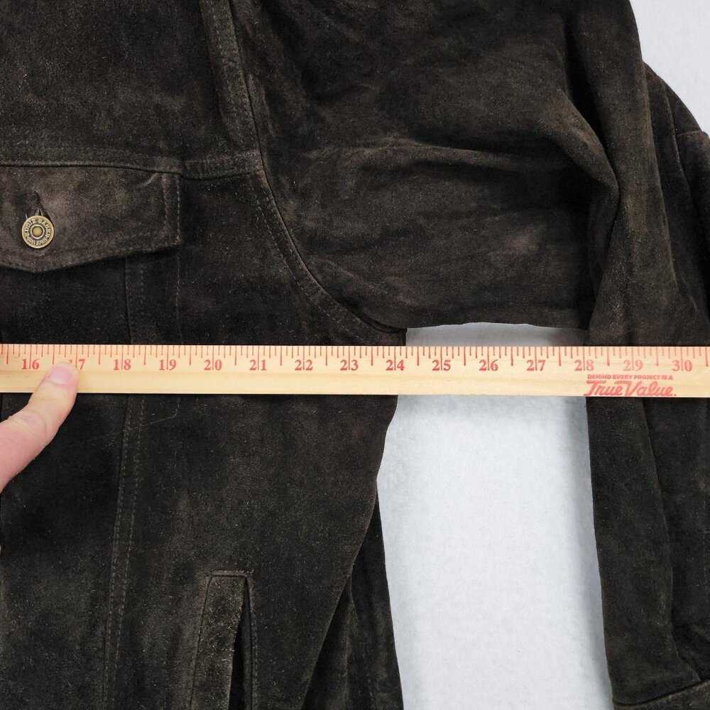 Eddie Bauer Jacket Mens XL Brown Seattle Suede Leather Washable Button Front - Picture 6 of 14